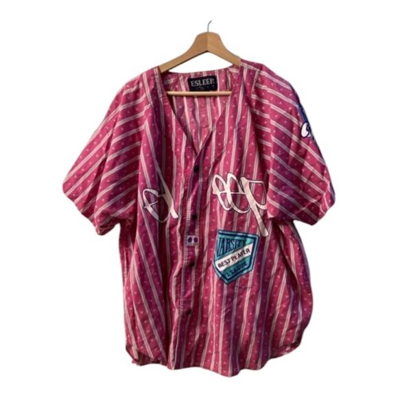 Vintage E Sleep Boxer Baseball Jersey Size 3X Retro Team Shirt - Picture 1 of 11